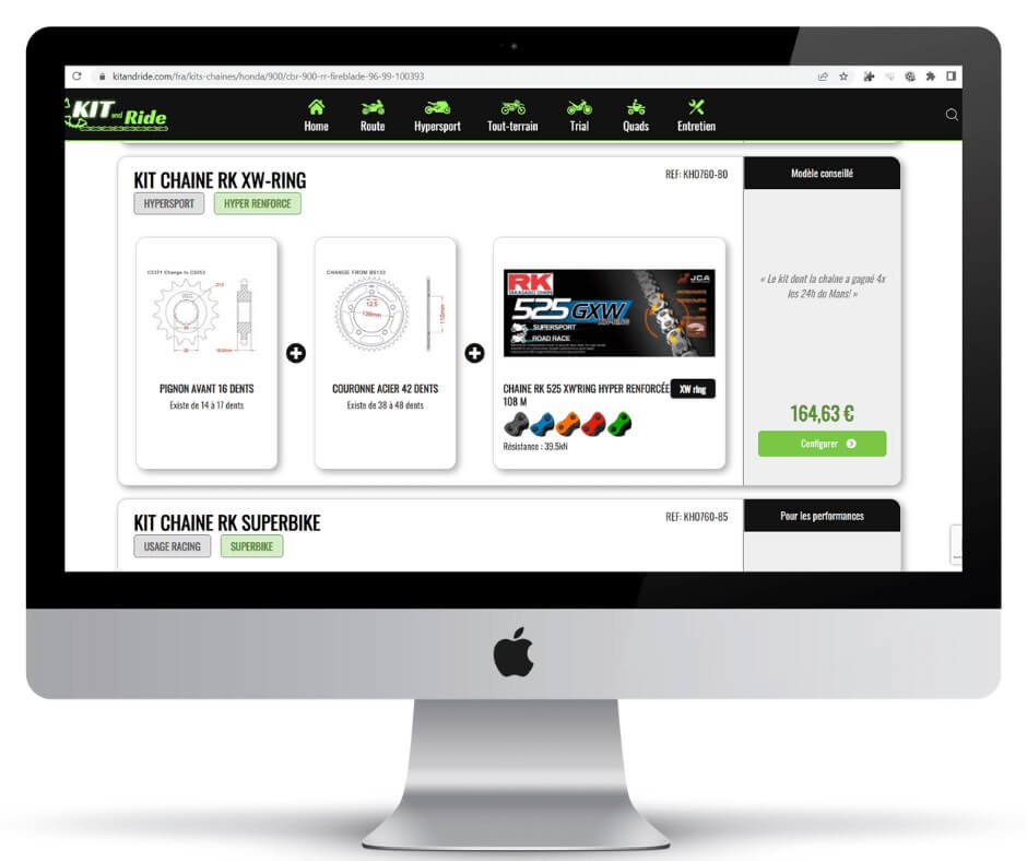 Site Magento pour Kit & Ride